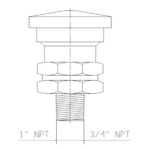 Drawing of Model 2361 Vacuum Breaker