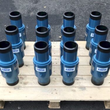 12 x 3” Engineered Swivel Joints painted in hammerite blue