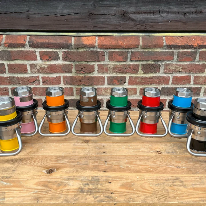 8 x 2 inch Dry Disconnect Couplings with colour-coded exteriors and Selectivity