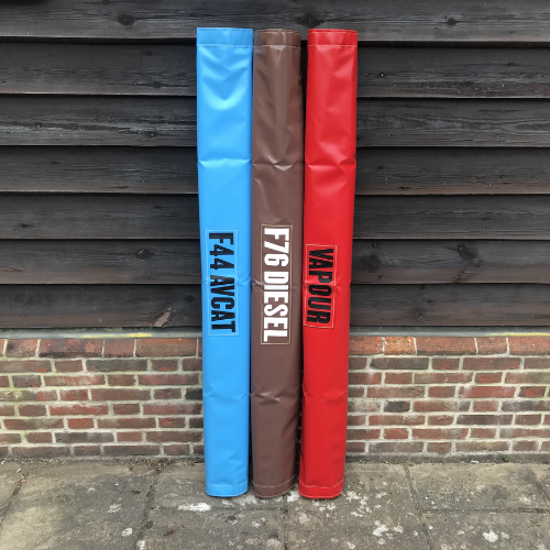 A range of Colour Coded Pipe Covers for a customer