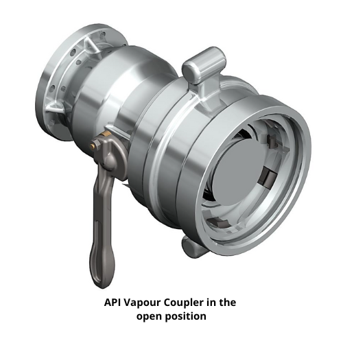 API Vapour Coupler in the open position