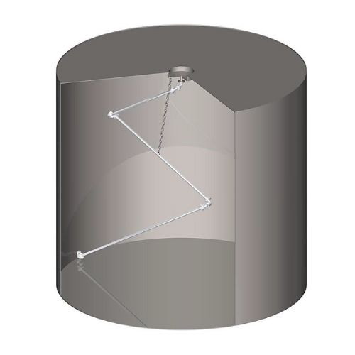 Diagram of the Articulated Roof Drain in a storage tank