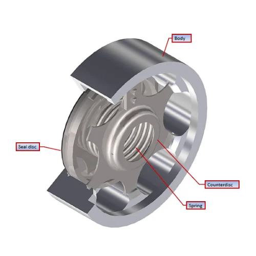 Labelled components of the Vapour Check Valve
