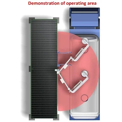 Long Range Top Loading Arm Electrically Heated With Rigid Vapour Return Model 2902 TRC Operating Layout