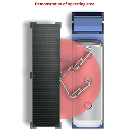 Long Reach Chemical Top Loading Arm with Vapour Recovery Model-2903 Operating Layout