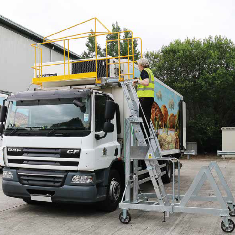 The Mobile Step Unit, which is perfect for situations where space on the ground is limited