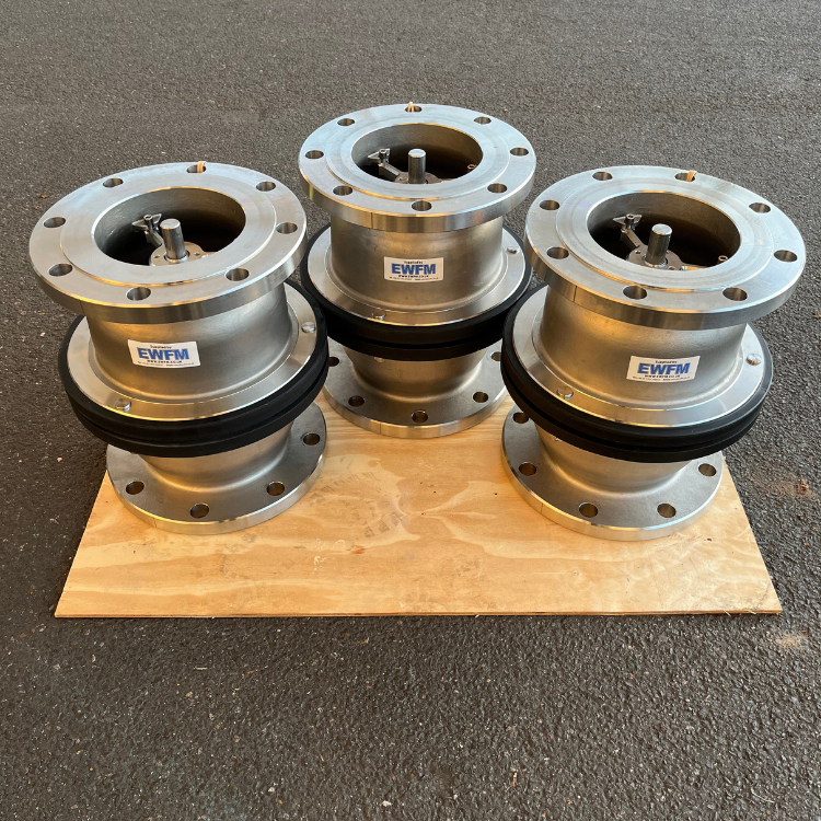 Three 6" Industrial Breakaway Couplings with ANSI 150 flange connections