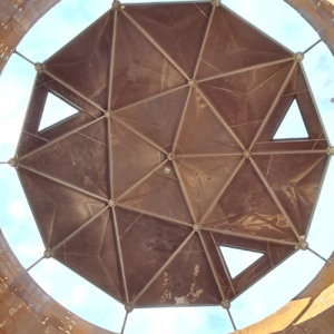 A view of a Geodesic Tank Dome from within a tank