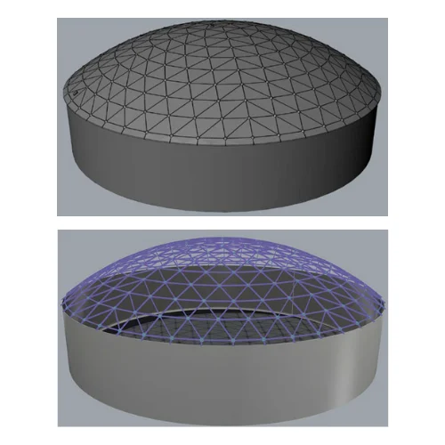 Drawing of the complete Geodesic Tank Dome