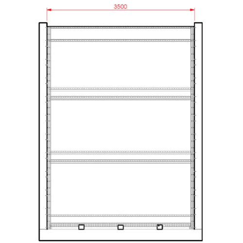 Front view of the Tank Baffle with the width dimensions