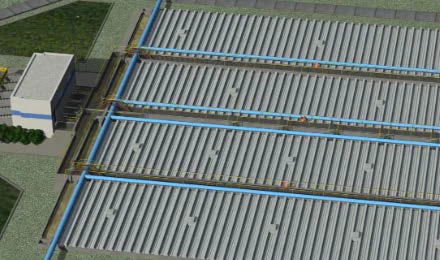 Generated image of the Settlement Tank Roof at a Water Treatment Plant