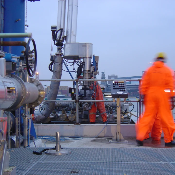 Marine Loading Arm Inspection being conducted