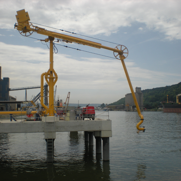 The Minerva Marine Loading Arm painted Yellow as per customers requirements