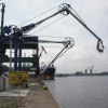 Two Minerva Marine Loading Arms installed in a port