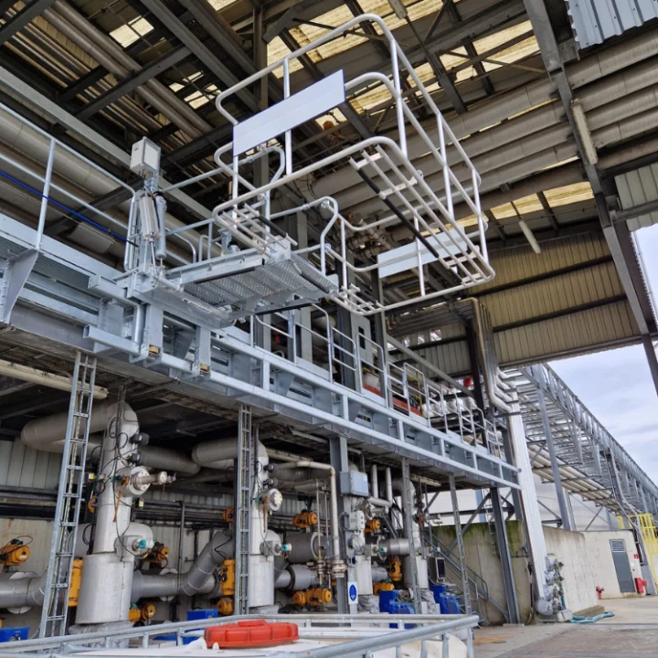 Sliding Folding Stair System erected for operators to gain access to various points