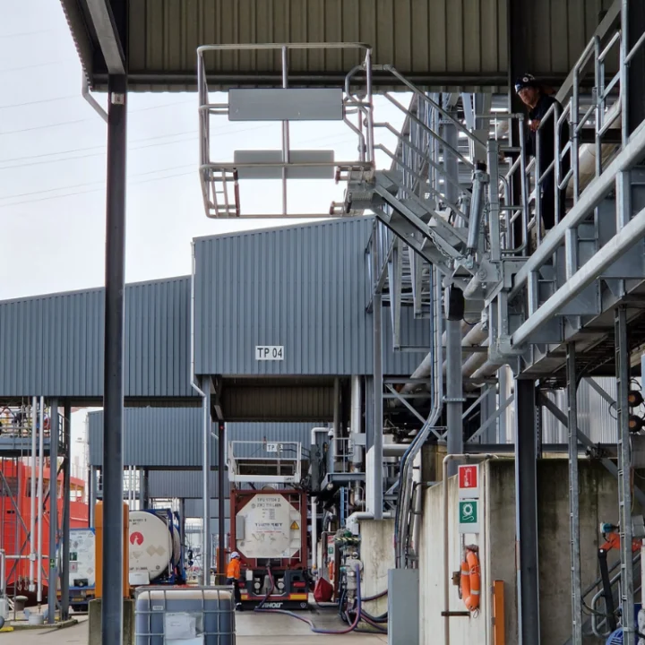 The Sliding Folding Stair System in use