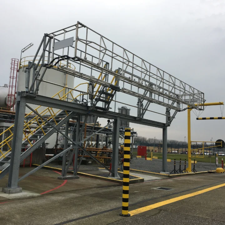 The Sliding Folding Stairs paired with the Full Length Safety Cage