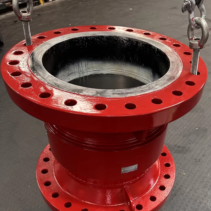 A Swivel Joint being repainted after being refurbished in the factory