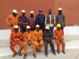 The installation team in Nigeria